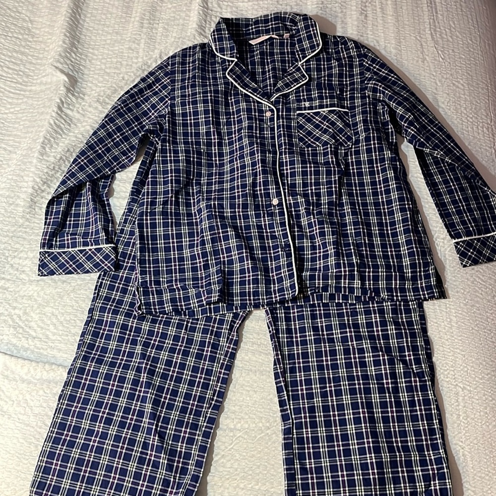 Victoria’s Secret Pajama Set. Blue Plaid Size Medium
